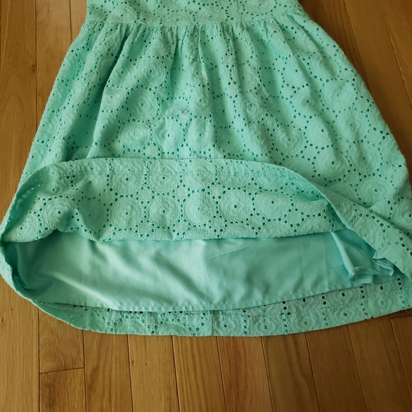 Turquoise Eyelet Lace Dress - Picture 6 of 6